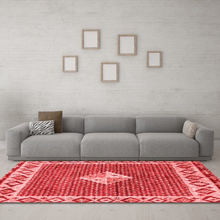Modern Red Washable Rugs