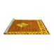 Sideview of Machine Washable Abstract Yellow Modern Rug, wshabs2568yw