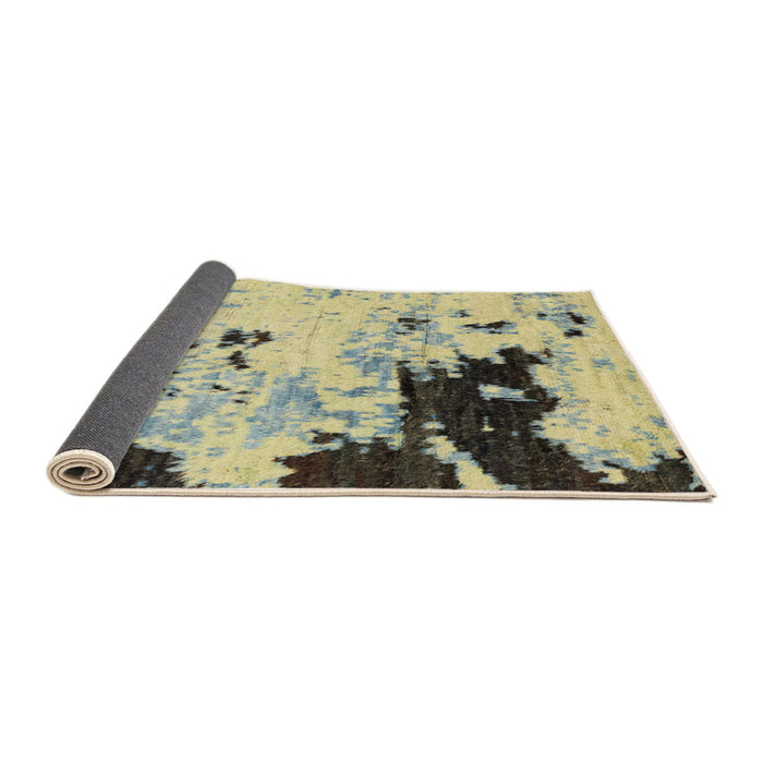 Sideview of Abstract Brown Gold Modern Rug, abs2569