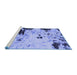 Sideview of Machine Washable Abstract Blue Modern Rug, wshabs2569blu