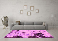 Machine Washable Abstract Pink Modern Rug, wshabs2569pnk