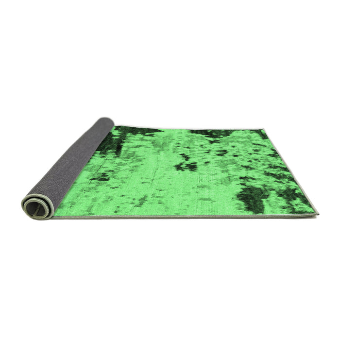 Sideview of Abstract Emerald Green Modern Rug, abs2569emgrn