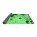 Sideview of Abstract Emerald Green Modern Rug, abs2569emgrn