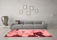 Machine Washable Abstract Red Modern Rug, wshabs2569red