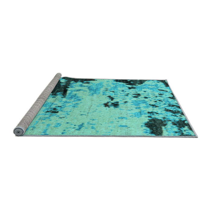 Sideview of Machine Washable Abstract Light Blue Modern Rug, wshabs2569lblu