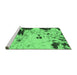 Sideview of Machine Washable Abstract Emerald Green Modern Area Rugs, wshabs2569emgrn