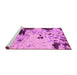 Sideview of Machine Washable Abstract Pink Modern Rug, wshabs2569pnk