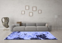 Machine Washable Abstract Blue Modern Rug, wshabs2569blu