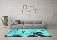 Machine Washable Abstract Light Blue Modern Rug, wshabs2569lblu