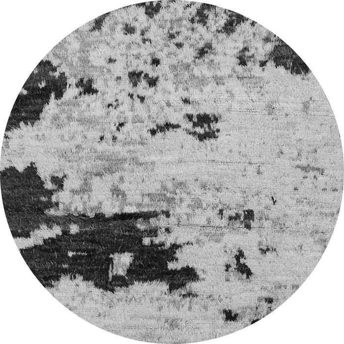 Round Machine Washable Abstract Gray Modern Rug, wshabs2569gry