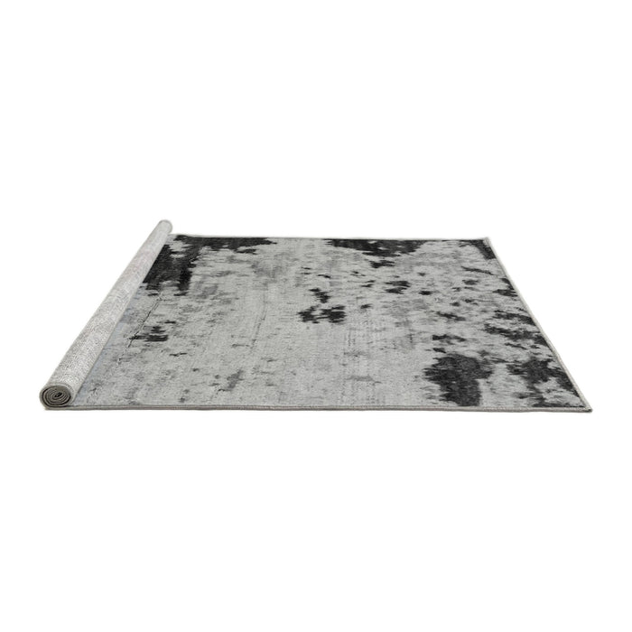 Sideview of Machine Washable Abstract Gray Modern Rug, wshabs2569gry