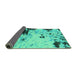 Sideview of Abstract Turquoise Modern Rug, abs2569turq