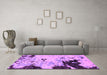 Machine Washable Abstract Purple Modern Area Rugs in a Living Room, wshabs2569pur