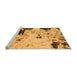 Sideview of Machine Washable Abstract Orange Modern Area Rugs, wshabs2569org