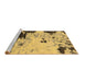 Sideview of Machine Washable Abstract Brown Modern Rug, wshabs2569brn