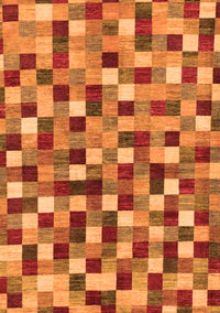 Checkered Orange Modern Rug, abs256org