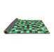 Sideview of Checkered Turquoise Modern Rug, abs256turq