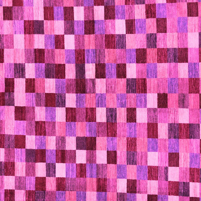 Square Machine Washable Checkered Pink Modern Rug, wshabs256pnk