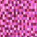 Square Machine Washable Checkered Pink Modern Rug, wshabs256pnk