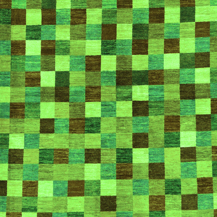 Checkered Green Modern Rug, abs256grn