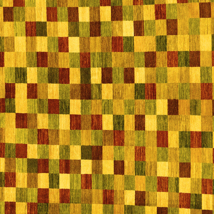 Square Checkered Yellow Modern Rug, abs256yw