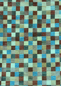 Checkered Light Blue Modern Rug, abs256lblu