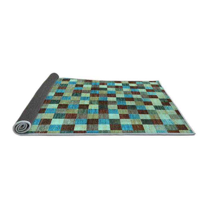 Sideview of Checkered Light Blue Modern Rug, abs256lblu