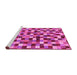 Sideview of Machine Washable Checkered Pink Modern Rug, wshabs256pnk