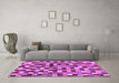 Machine Washable Checkered Purple Modern Area Rugs in a Living Room, wshabs256pur