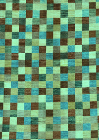 Checkered Turquoise Modern Rug, abs256turq