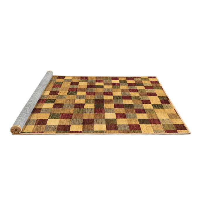 Sideview of Machine Washable Checkered Brown Modern Rug, wshabs256brn
