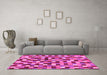 Machine Washable Checkered Pink Modern Rug in a Living Room, wshabs256pnk