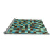 Sideview of Machine Washable Checkered Light Blue Modern Rug, wshabs256lblu