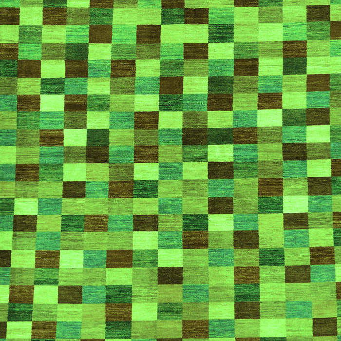 Square Checkered Green Modern Rug, abs256grn
