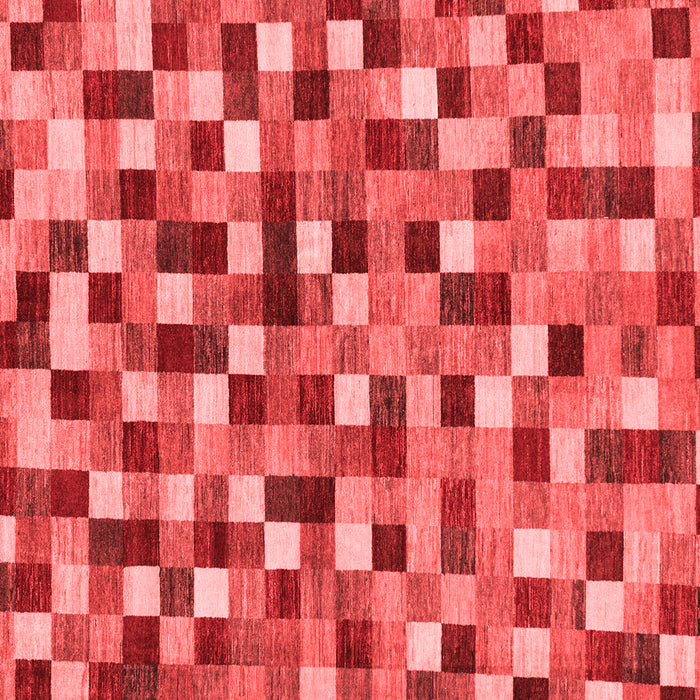 Machine Washable Checkered Red Modern Rug, wshabs256red