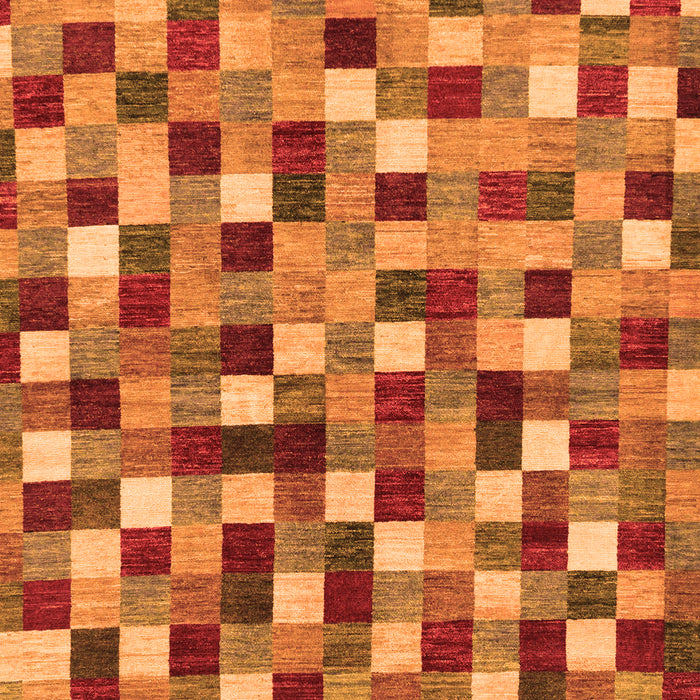 Machine Washable Checkered Orange Modern Area Rugs, wshabs256org