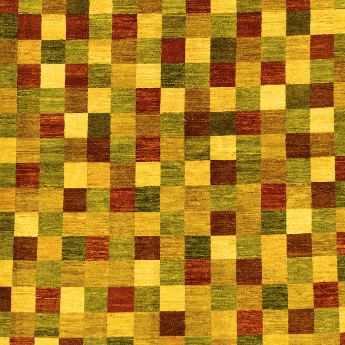 Checkered Yellow Modern Rug, abs256yw