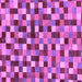 Square Machine Washable Checkered Purple Modern Area Rugs, wshabs256pur