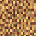 Square Machine Washable Checkered Brown Modern Rug, wshabs256brn