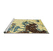 Sideview of Machine Washable Abstract Mustard Yellow Rug, wshabs2570