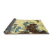 Sideview of Abstract Mustard Yellow Modern Rug, abs2570