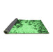 Sideview of Abstract Emerald Green Modern Rug, abs2570emgrn