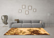 Machine Washable Abstract Orange Modern Area Rugs in a Living Room, wshabs2570org