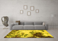 Machine Washable Abstract Yellow Modern Rug, wshabs2570yw