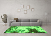 Machine Washable Abstract Green Modern Rug, wshabs2570grn