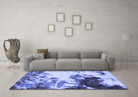 Machine Washable Abstract Blue Modern Rug, wshabs2570blu