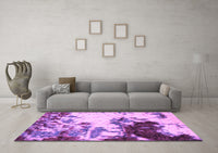 Machine Washable Abstract Purple Modern Rug, wshabs2570pur