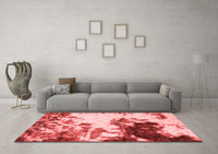 Machine Washable Abstract Red Modern Rug, wshabs2570red