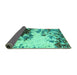 Sideview of Abstract Turquoise Modern Rug, abs2570turq