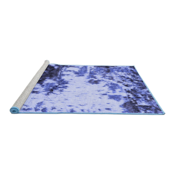 Sideview of Machine Washable Abstract Blue Modern Rug, wshabs2570blu